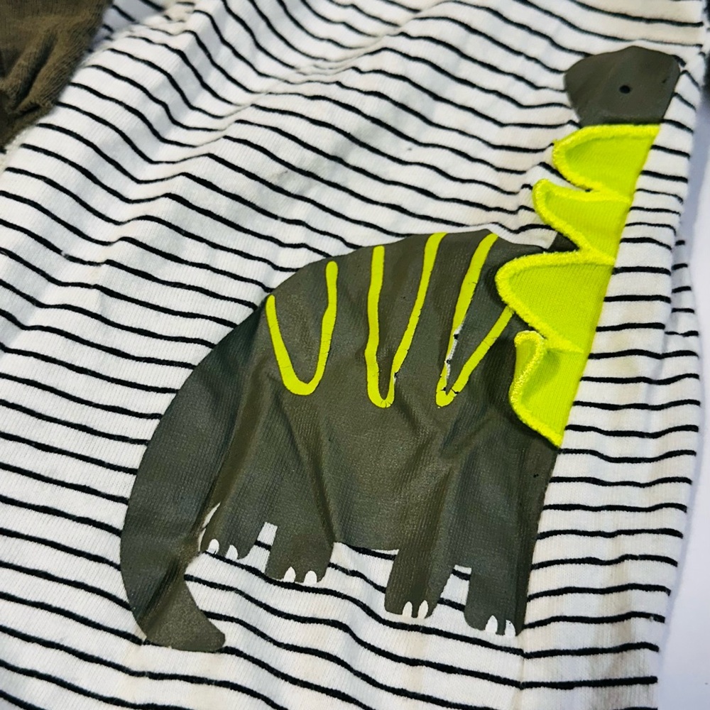 Gerber Organic Striped Dinosaur Onesie